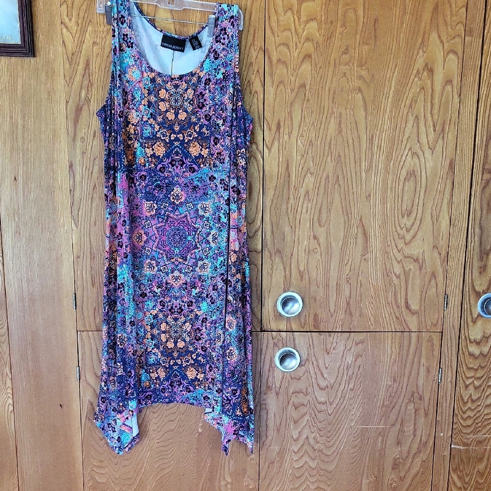 Cynthia Rowley Purple Blue Asymmetrical Tank Dress